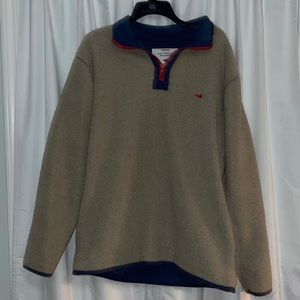 southern marsh 1/4 zip quilted pile pullover size L